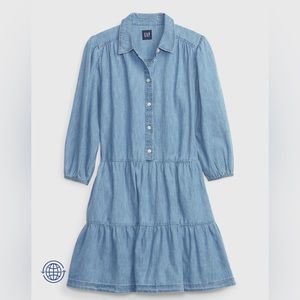 NWOT Gap Denim Puff Sleeve Dress